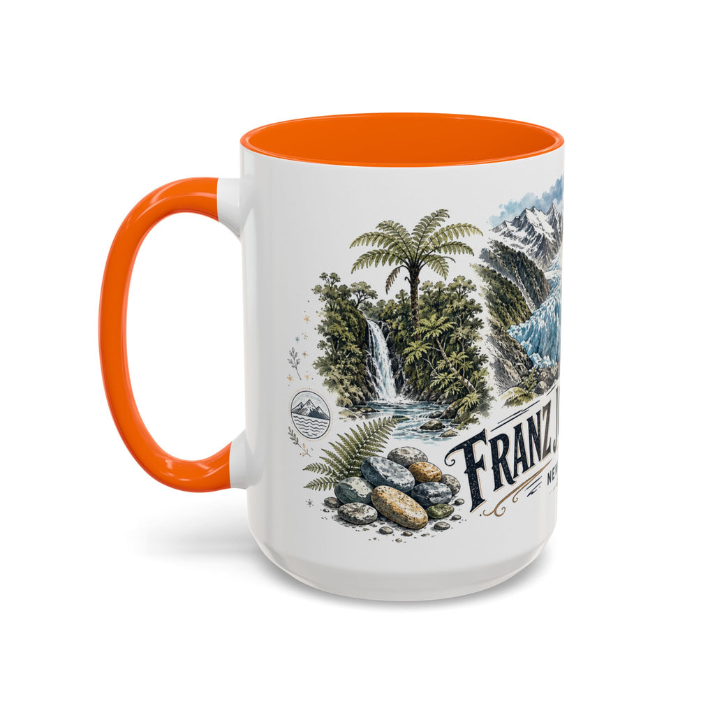 Franz Josef Glacier Mug, New Zealand Travel Souvenir, Bucket List Gift, Accent Ceramic Coffee Mug 11oz 15oz