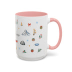 Banff Lake Louise Christmas Mug | Watercolor Travel Souvenir | Holiday Gift | Accent Ceramic Coffee Cup 11oz 15oz