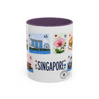 Singapore Coffee Mug | Postage Stamp Collage Mug | Travel Souvenir Accent Cup 11oz 15oz