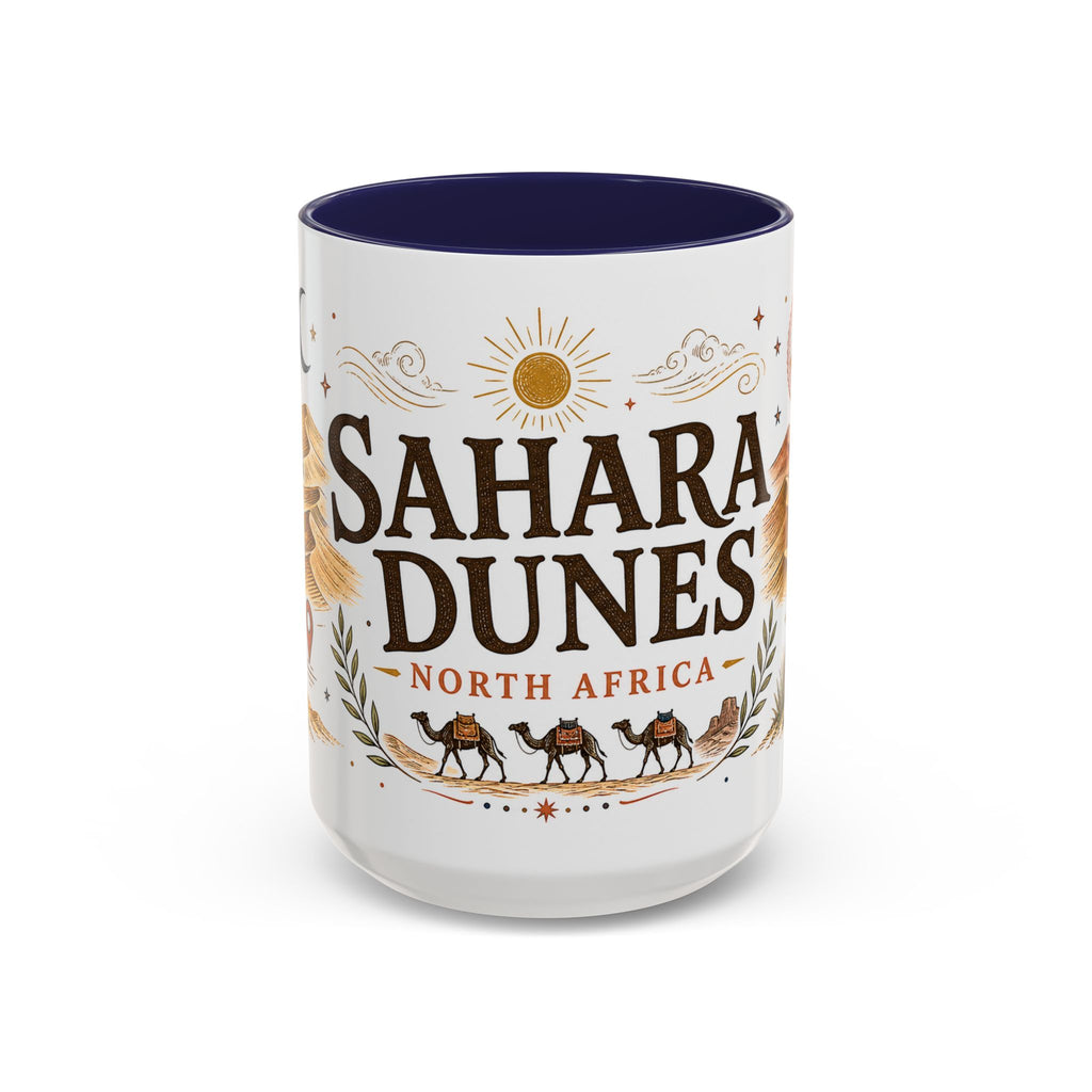 Sahara Dunes Coffee Mug | Travel Destination Souvenir Gift | Accent Color Ceramic 11oz 15oz