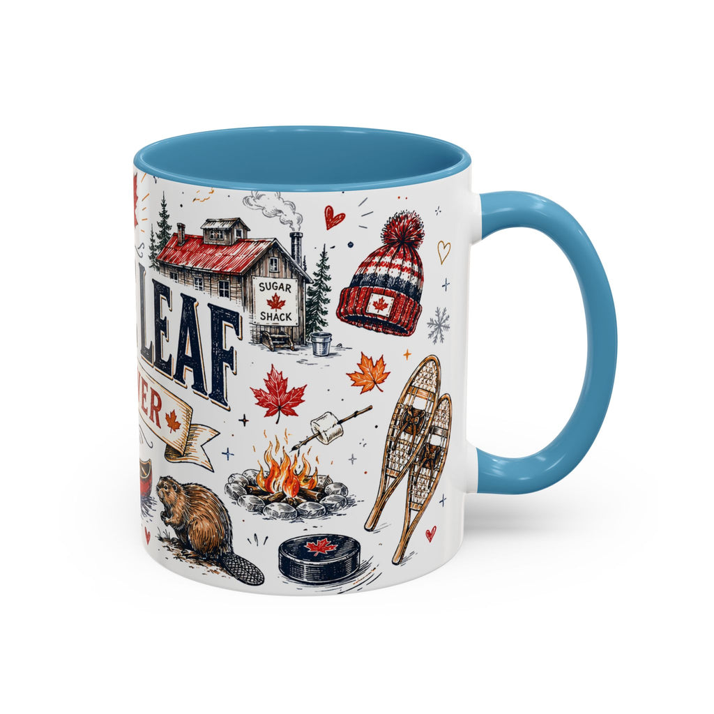 Maple Leaf Forever Coffee Mug | Canadian Pride Gift | Accent Color Ceramic 11oz 15oz