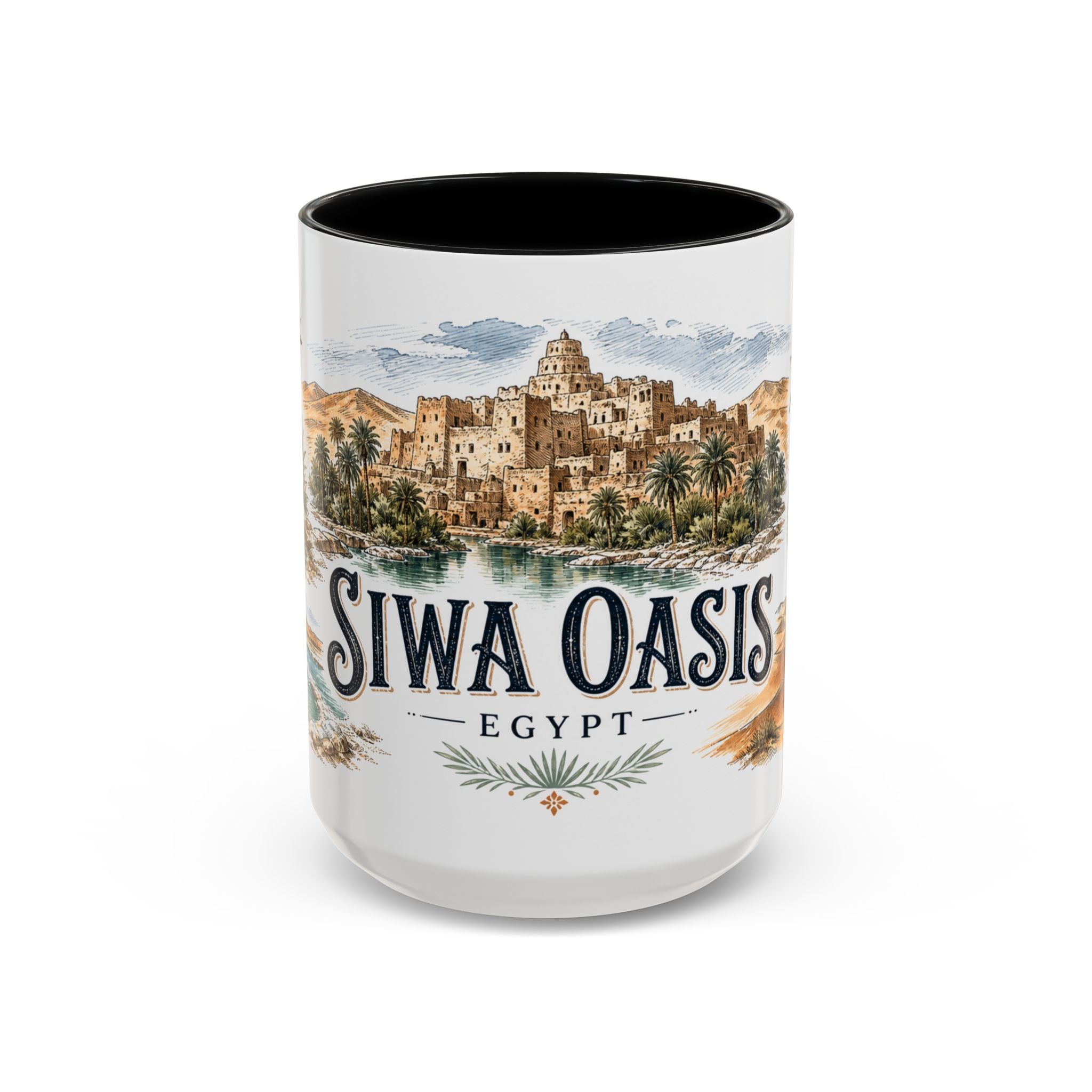 Siwa Oasis Mug, Egypt Travel Souvenir, Bucket List Gift, Accent Ceramic Coffee Mug 11oz 15oz