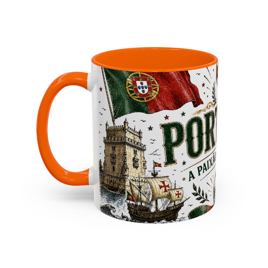 Portugal Soccer Coffee Mug | World Cup Fan Gift | Accent Color Ceramic 11oz 15oz Match Day Cup