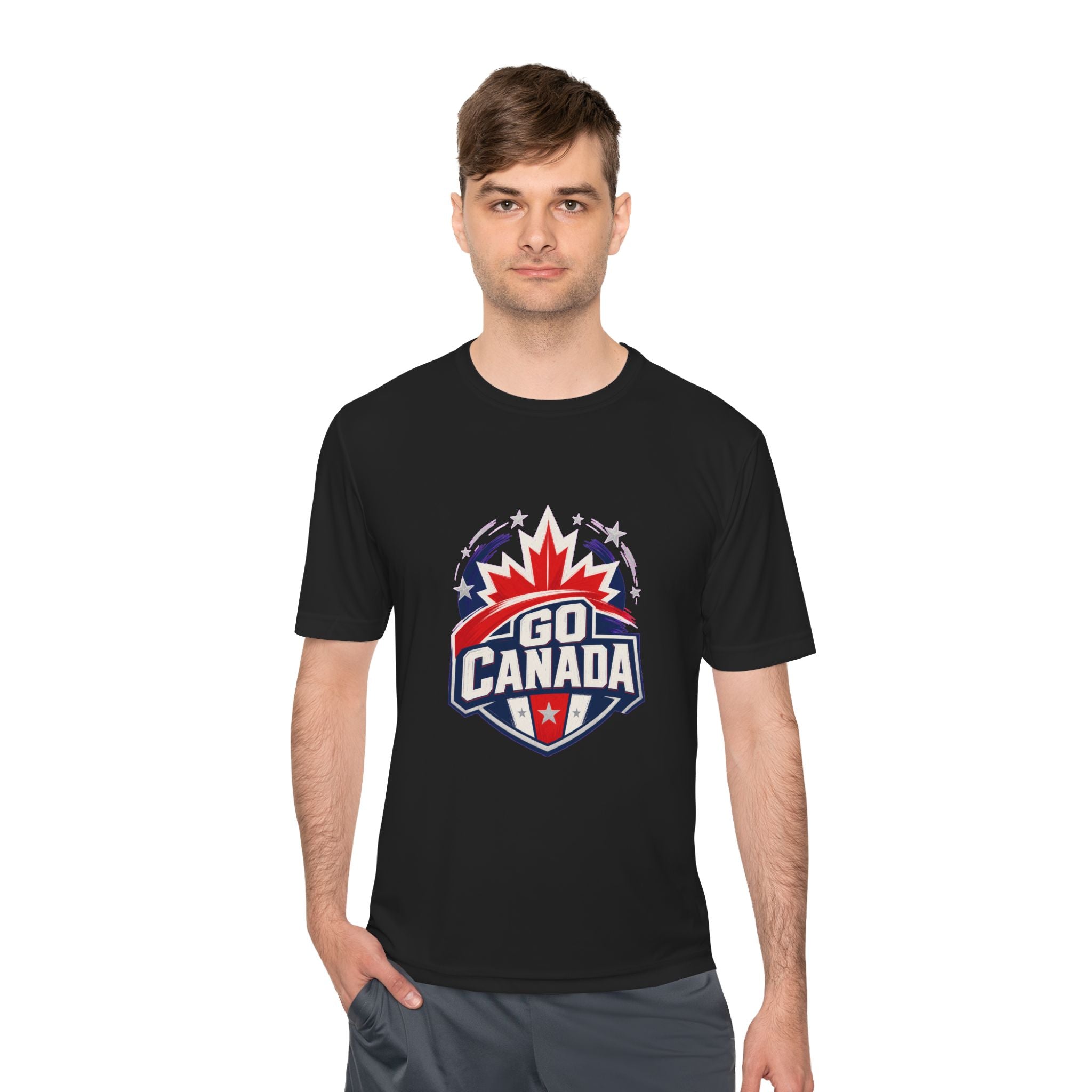 Go Canada Soccer T Shirt, Moisture Wicking Fan Tee