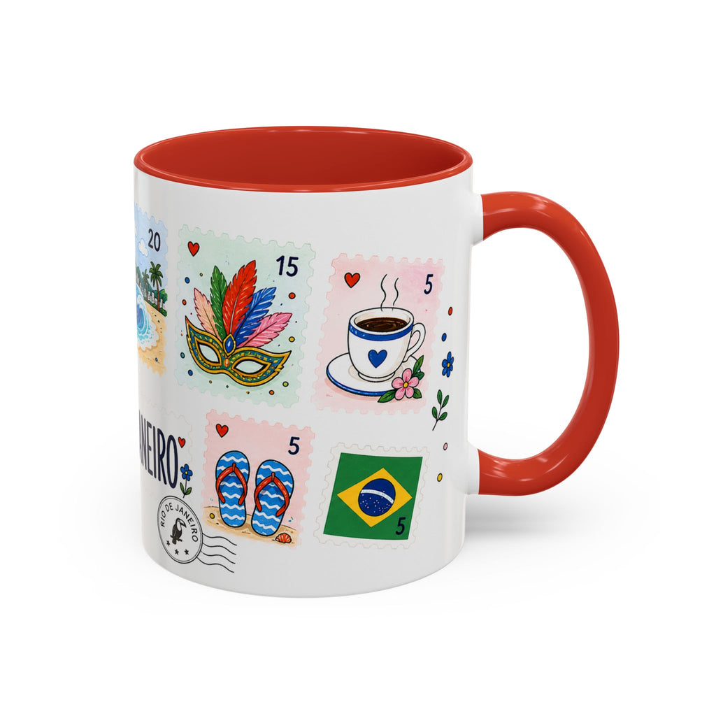 Rio de Janeiro Coffee Mug | Postage Stamp Collage Mug | Travel Souvenir Accent Cup 11oz 15oz