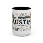 Austin Coffee Mug | Texas Souvenir City Gift | Accent Color Ceramic 11oz 15oz