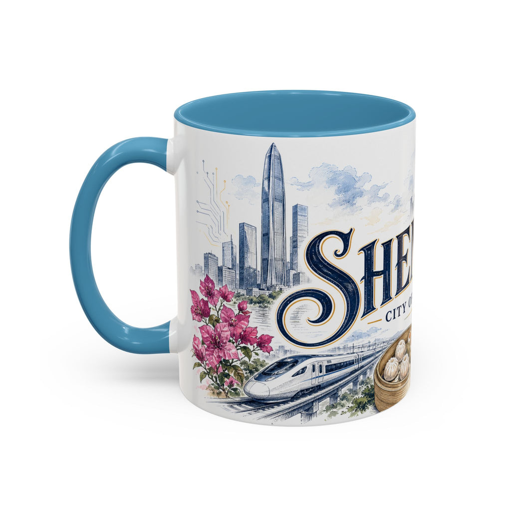 Shenzhen Coffee Mug | China Travel Souvenir | Vintage Illustrated City Gift | 11 oz 15 oz Accent Mug
