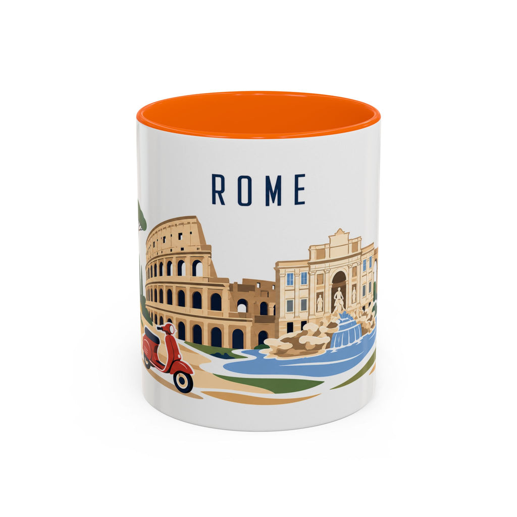 Rome Coffee Mug | Italy Travel Souvenir | Porcelain Decal City Gift | 11oz 15oz Accent Mug