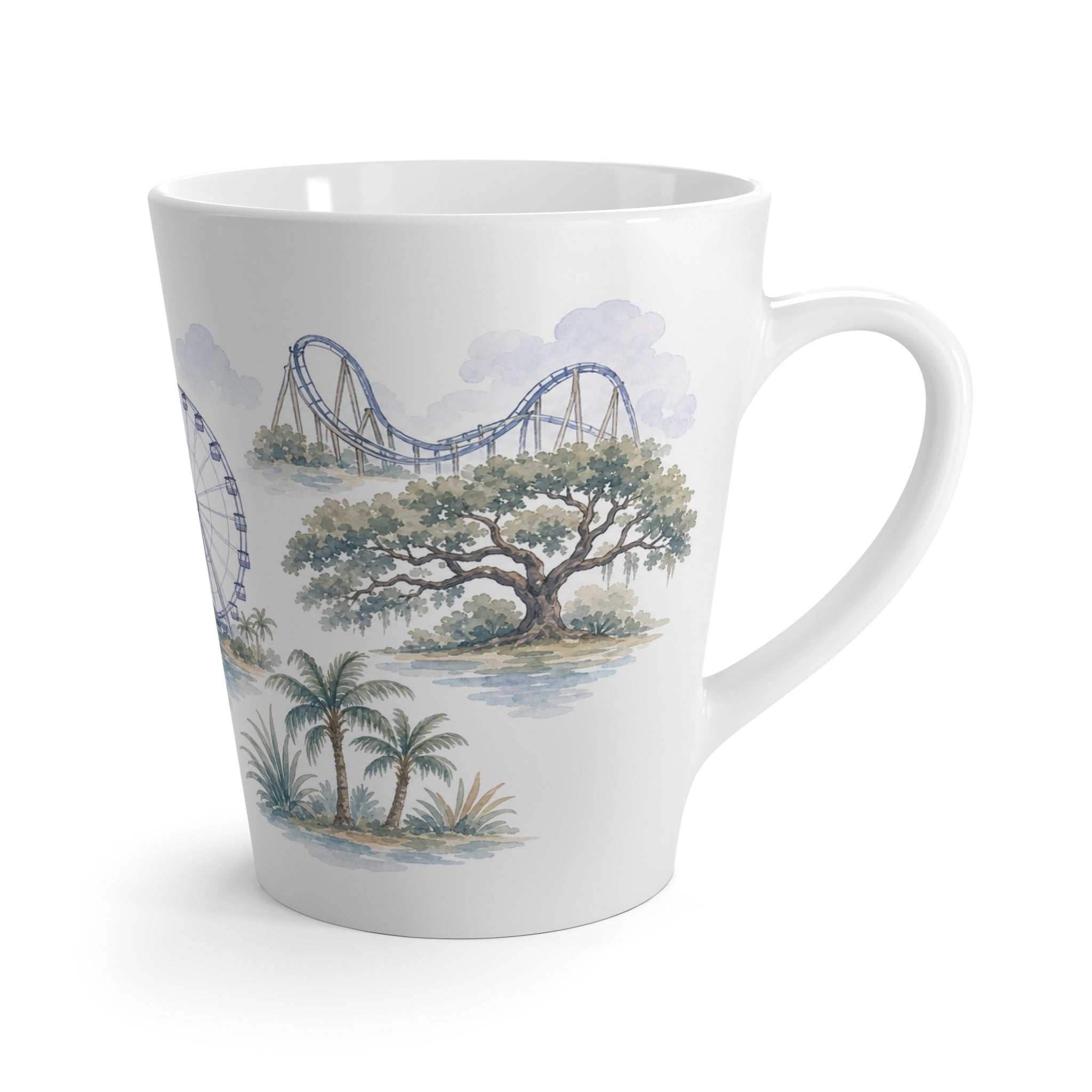 Orlando Latte Mug | Watercolor City Travel Mug | 12 oz Ceramic Souvenir Gift