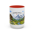 Grindelwald Illustrated Travel Mug | Switzerland Souvenir Accent Coffee Mug | 11oz 15oz Ceramic Cup