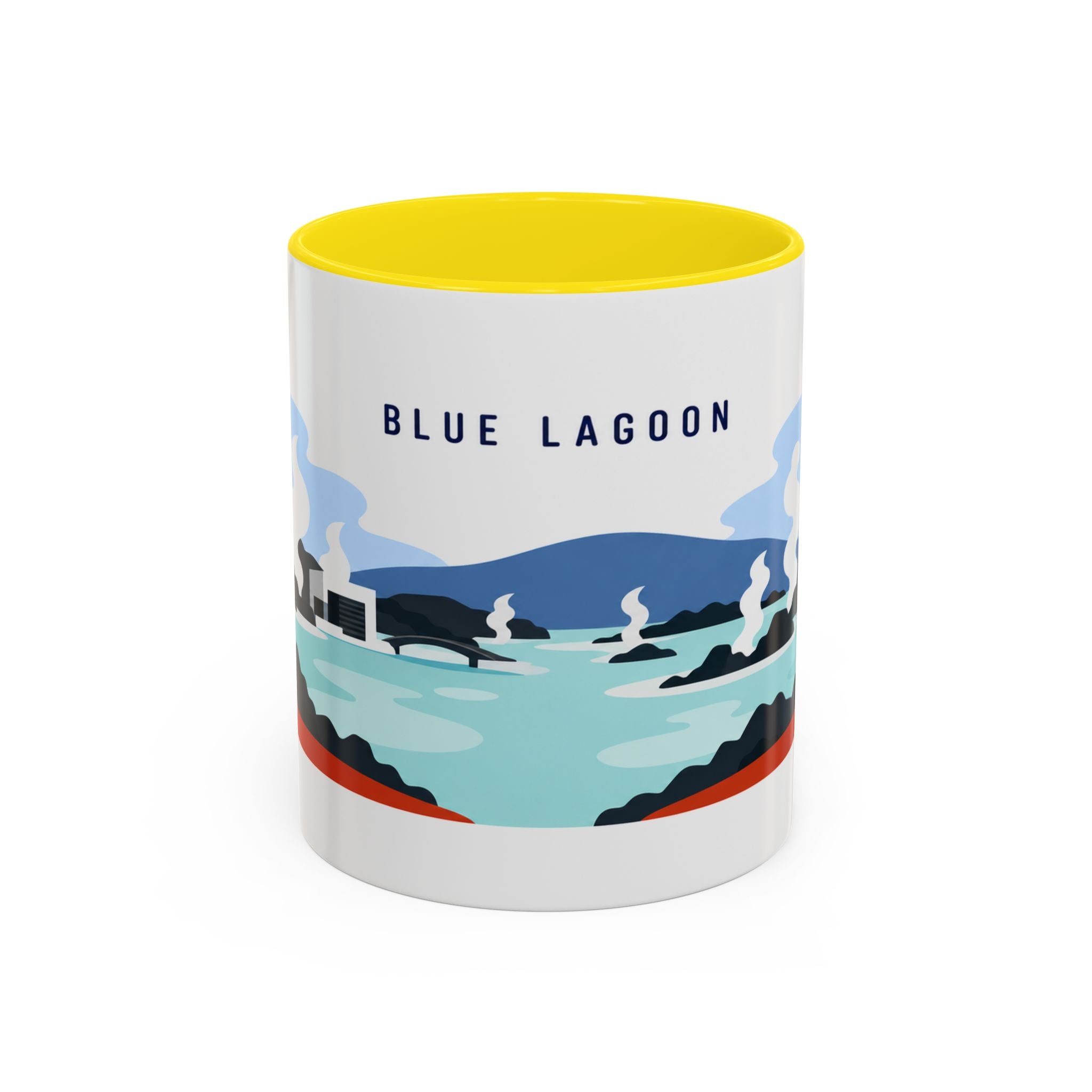 Blue Lagoon Coffee Mug | Travel Destination Souvenir Gift | Accent Color Ceramic 11oz 15oz