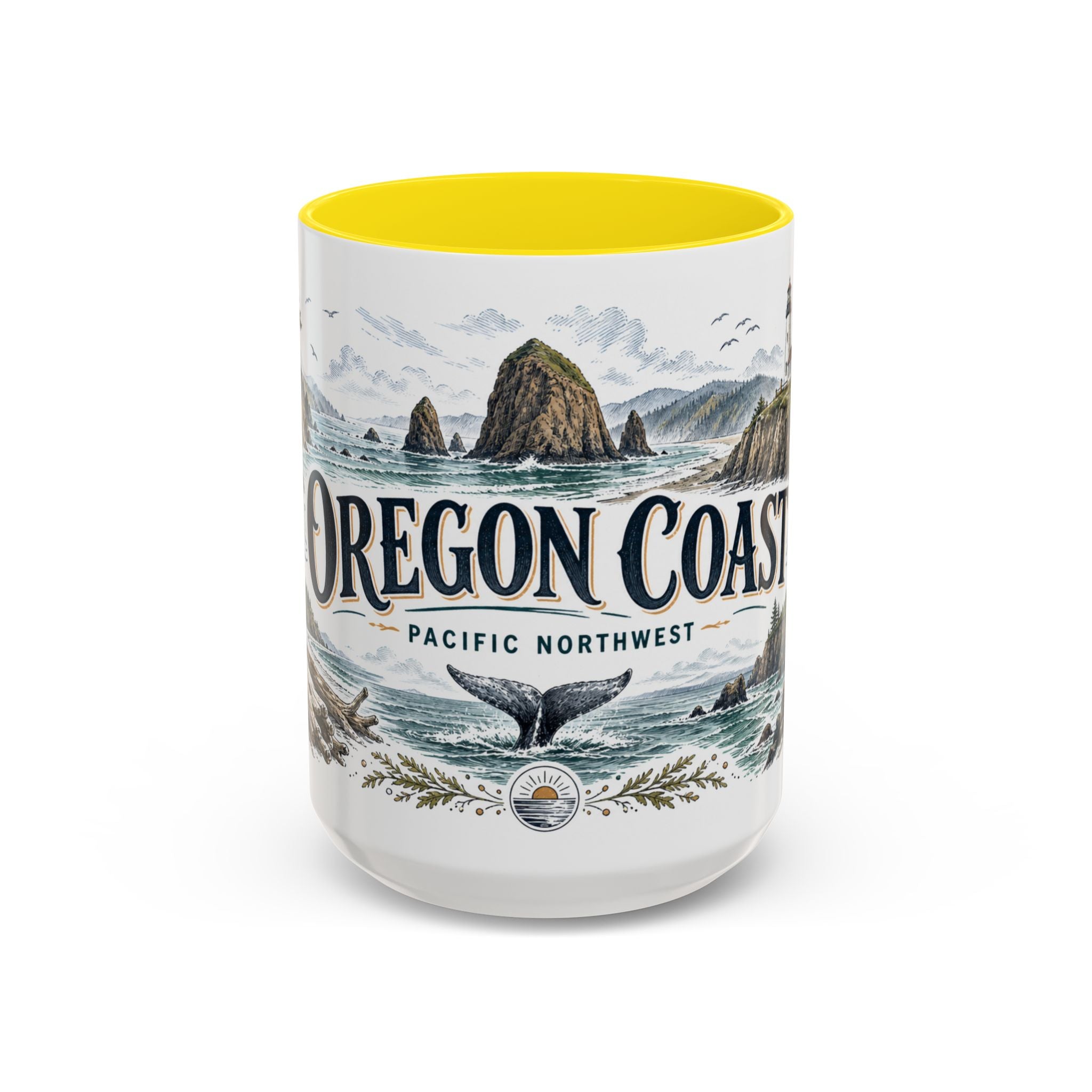 Oregon Coast Mug, Pacific Northwest Travel Souvenir, Bucket List Gift, Accent Ceramic Coffee Mug 11oz 15oz