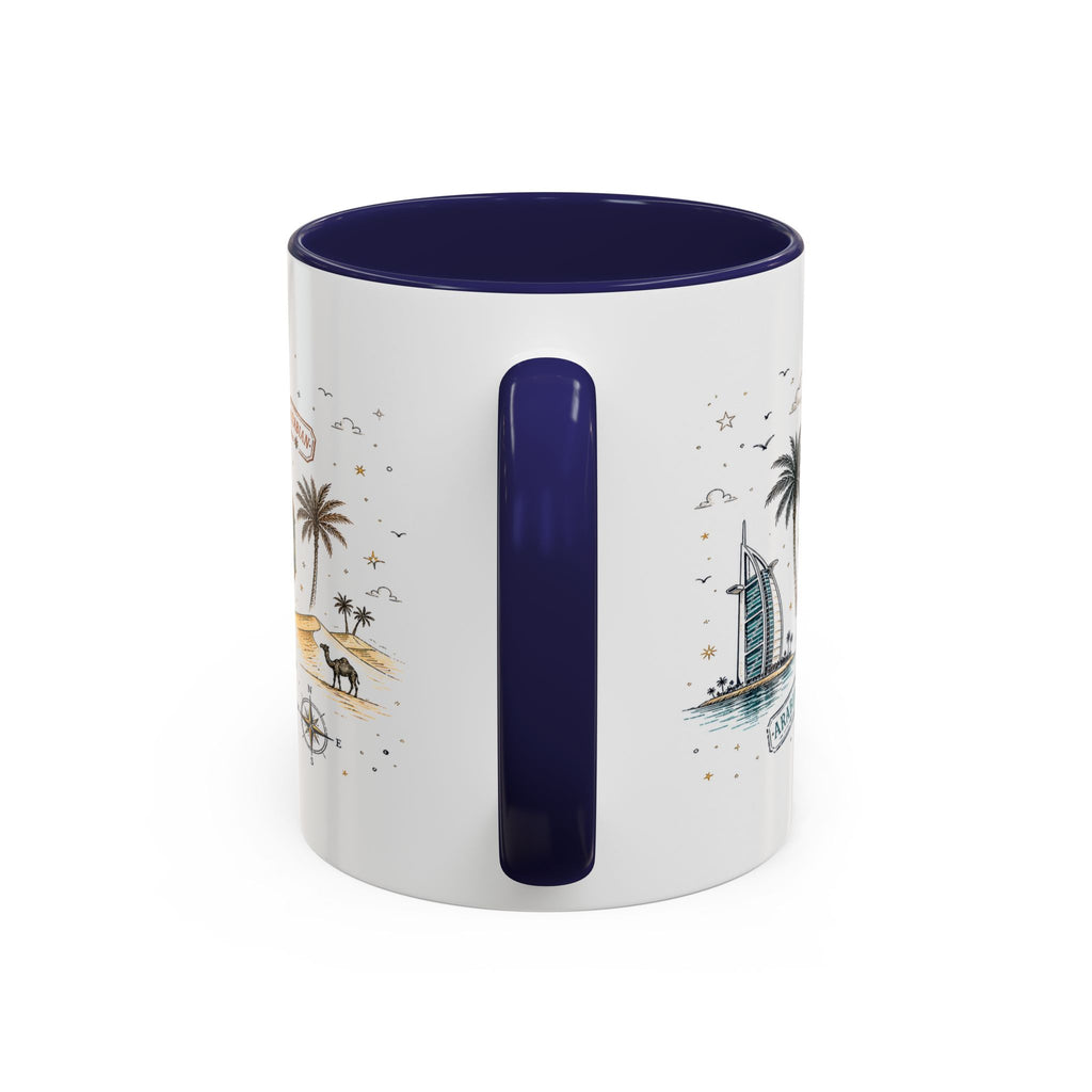 Dubai Coffee Mug | UAE Souvenir Travel Gift | Accent Color Ceramic 11oz 15oz