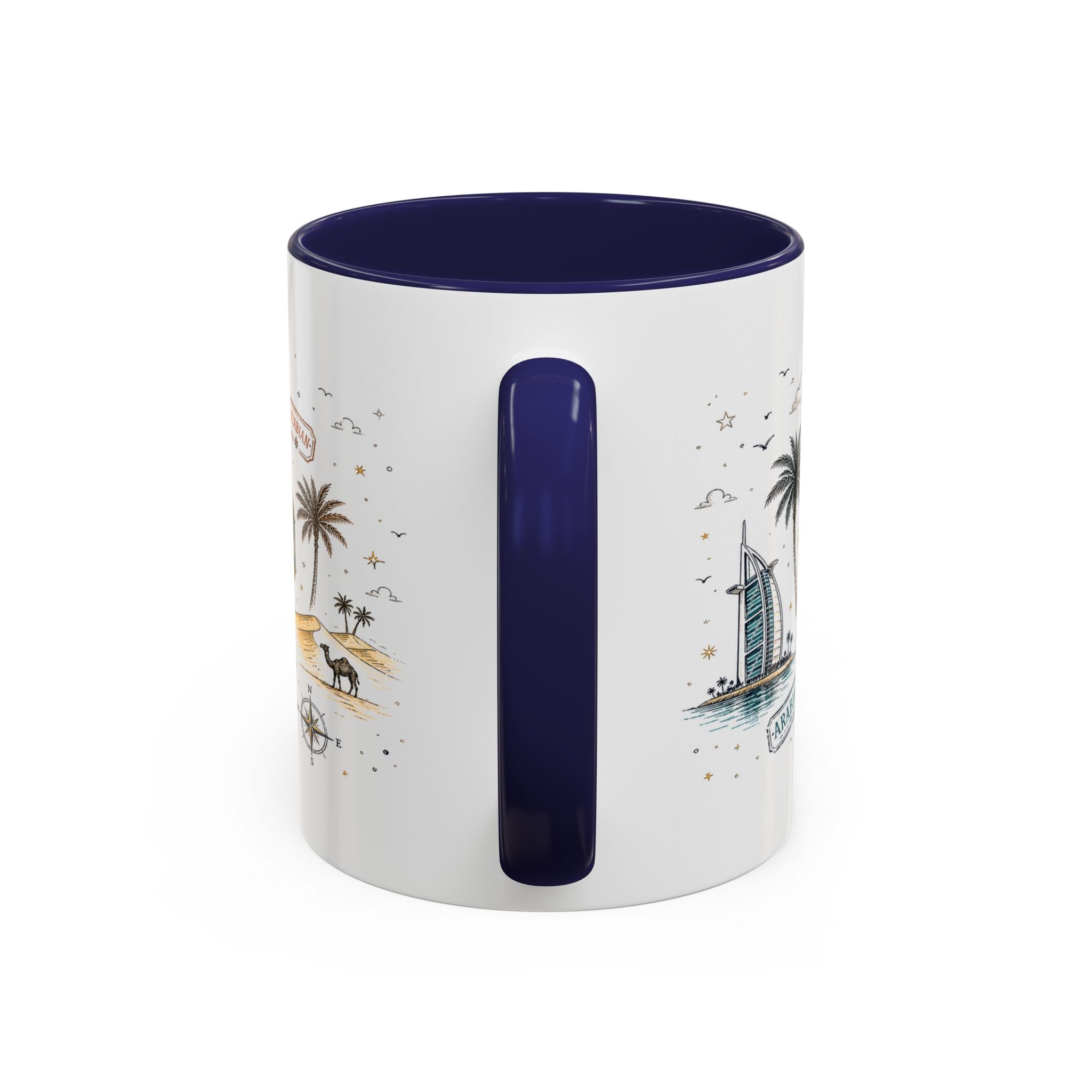 Dubai Coffee Mug | UAE Souvenir Travel Gift | Accent Color Ceramic 11oz 15oz