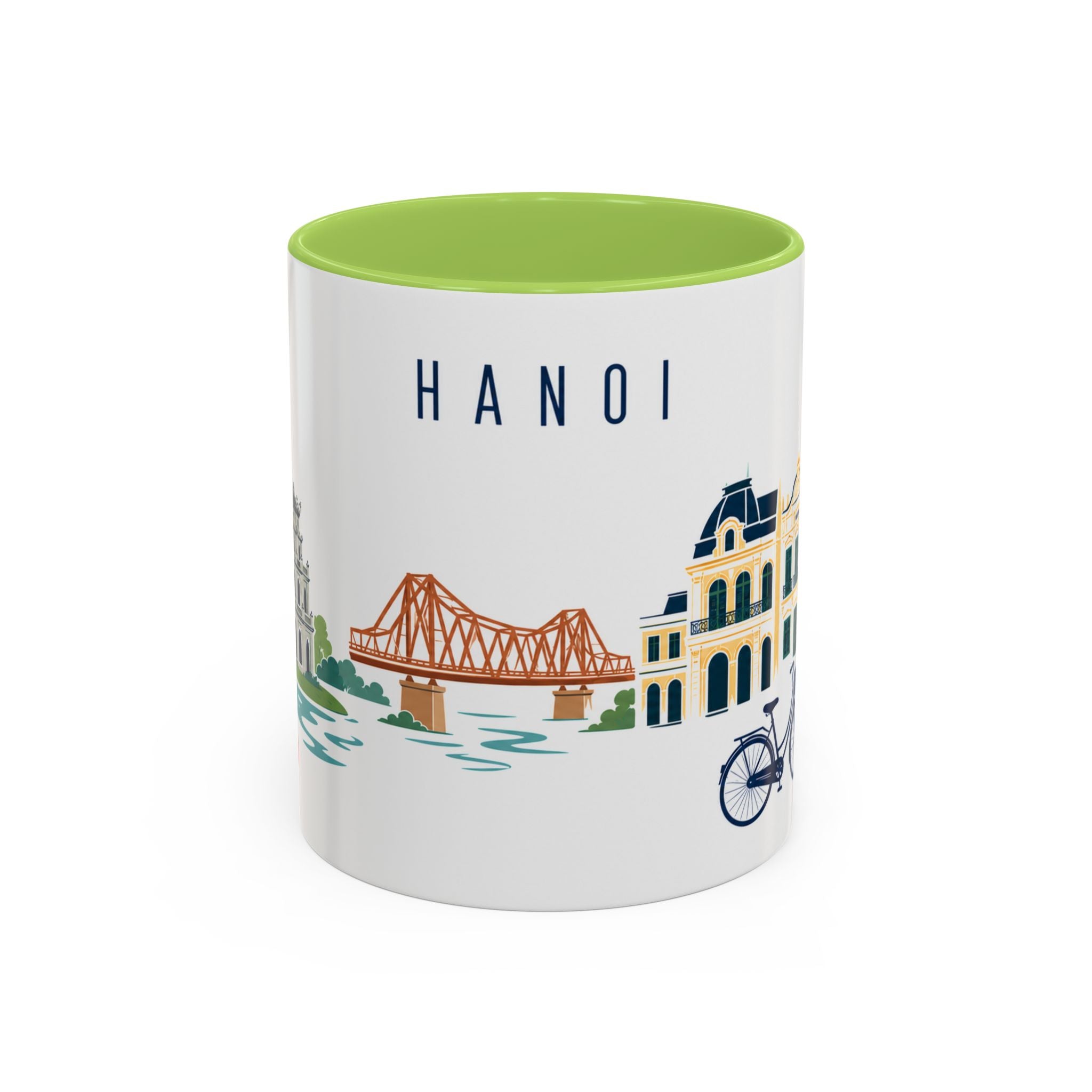 Hanoi Coffee Mug | Vietnam Travel Souvenir | Porcelain Decal City Gift | 11oz 15oz Accent Mug