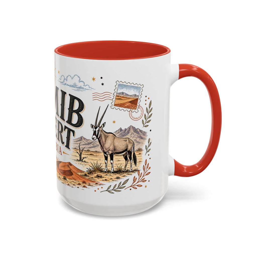 Namib Desert Coffee Mug | Travel Destination Souvenir Gift | Accent Color Ceramic 11oz 15oz