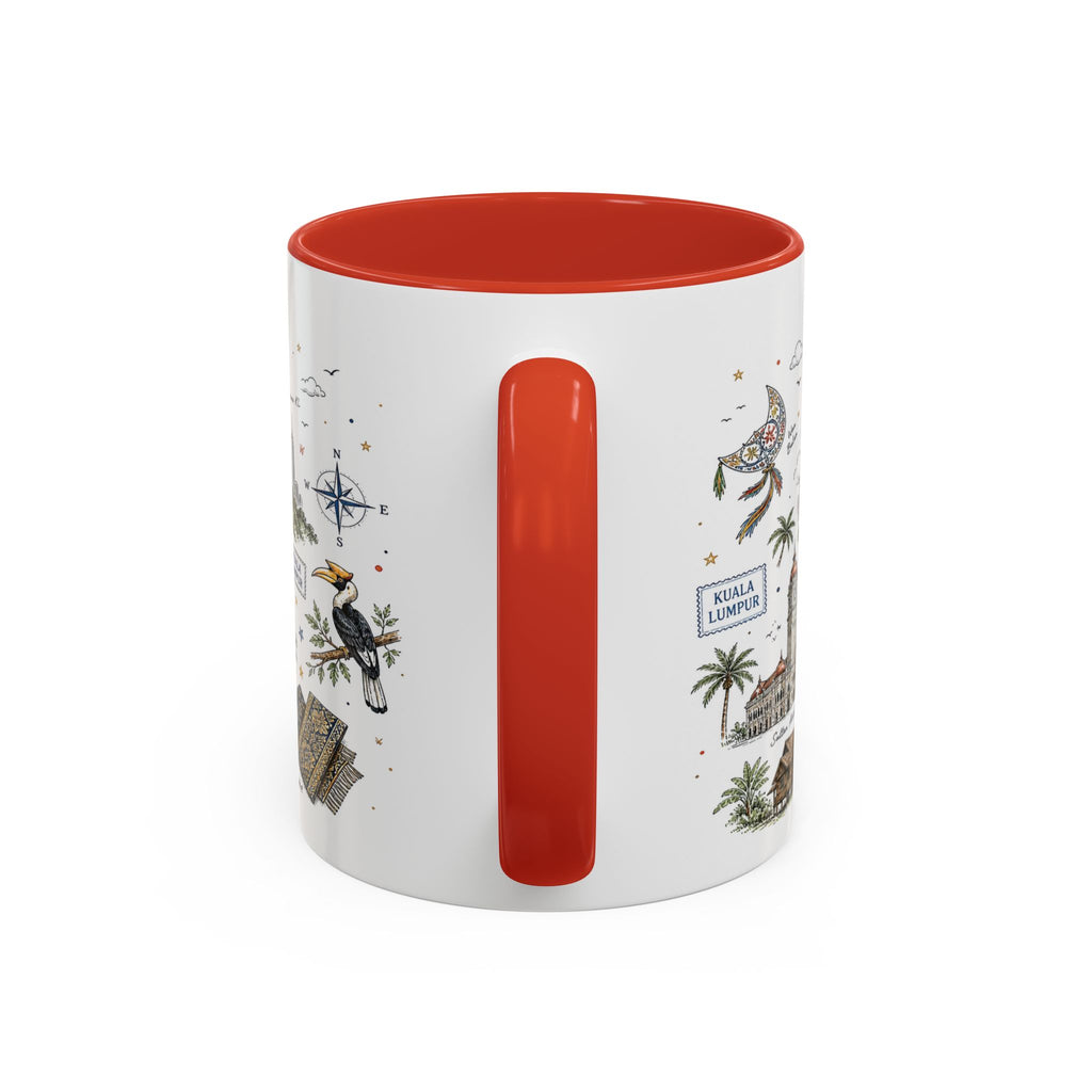 Kuala Lumpur Coffee Mug | Malaysia Souvenir Travel Gift | Accent Color Ceramic 11oz 15oz