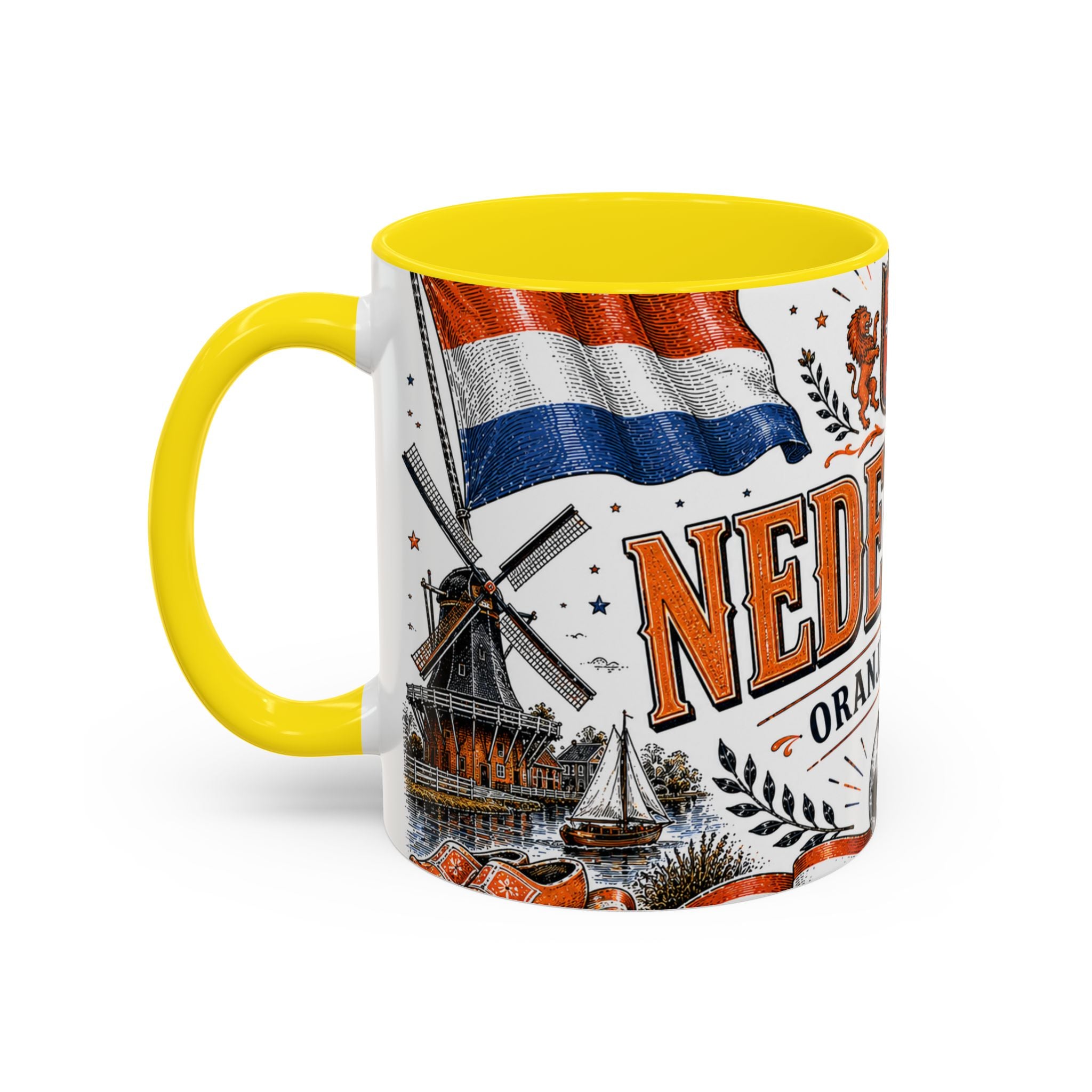Netherlands Soccer Coffee Mug | World Cup Fan Gift | Accent Color Ceramic 11oz 15oz Match Day Cup
