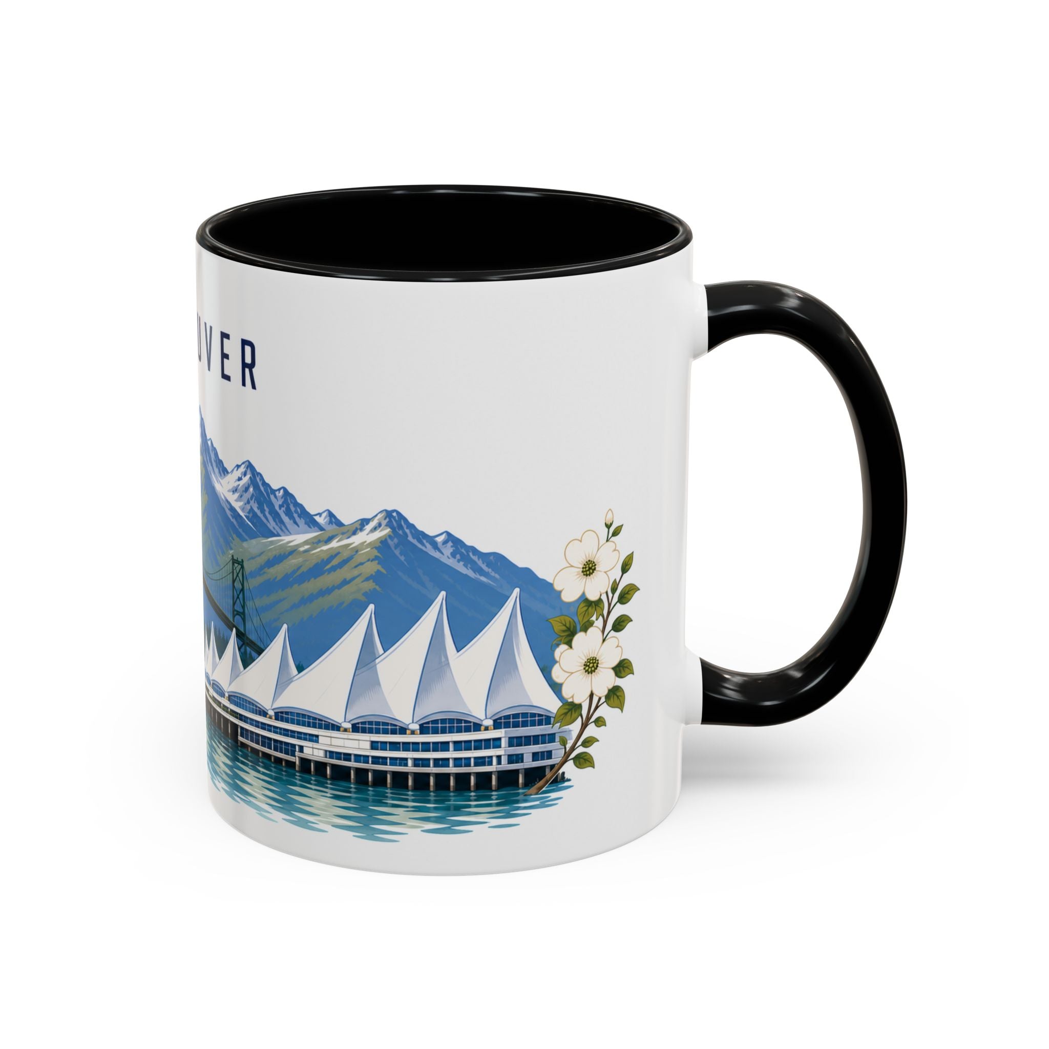 Vancouver Coffee Mug | Canada Travel Souvenir | Porcelain Decal City Gift | 11oz 15oz Accent Mug