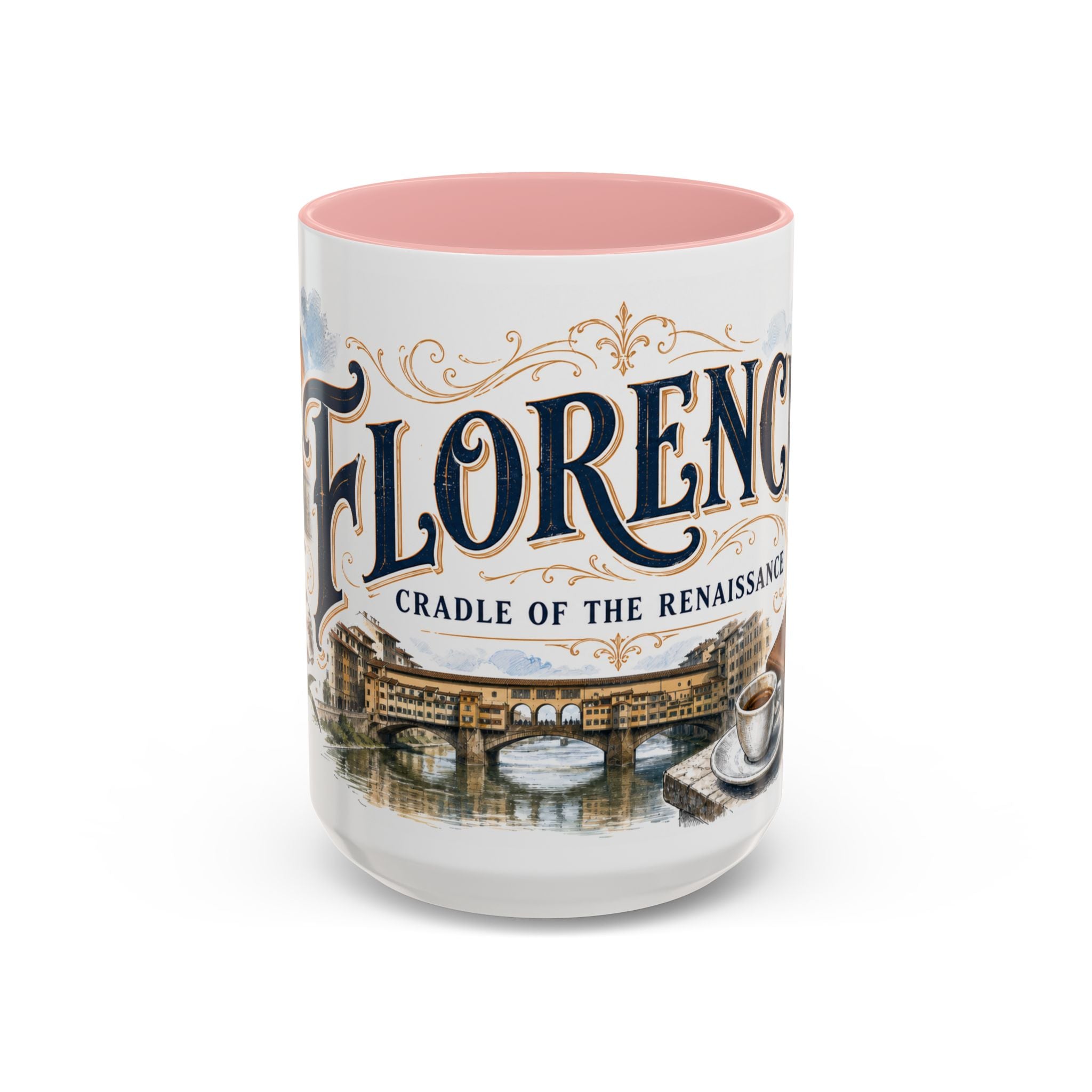 Florence Coffee Mug | Italy Travel Souvenir | Vintage Illustrated City Gift | 11 oz 15 oz Accent Mug
