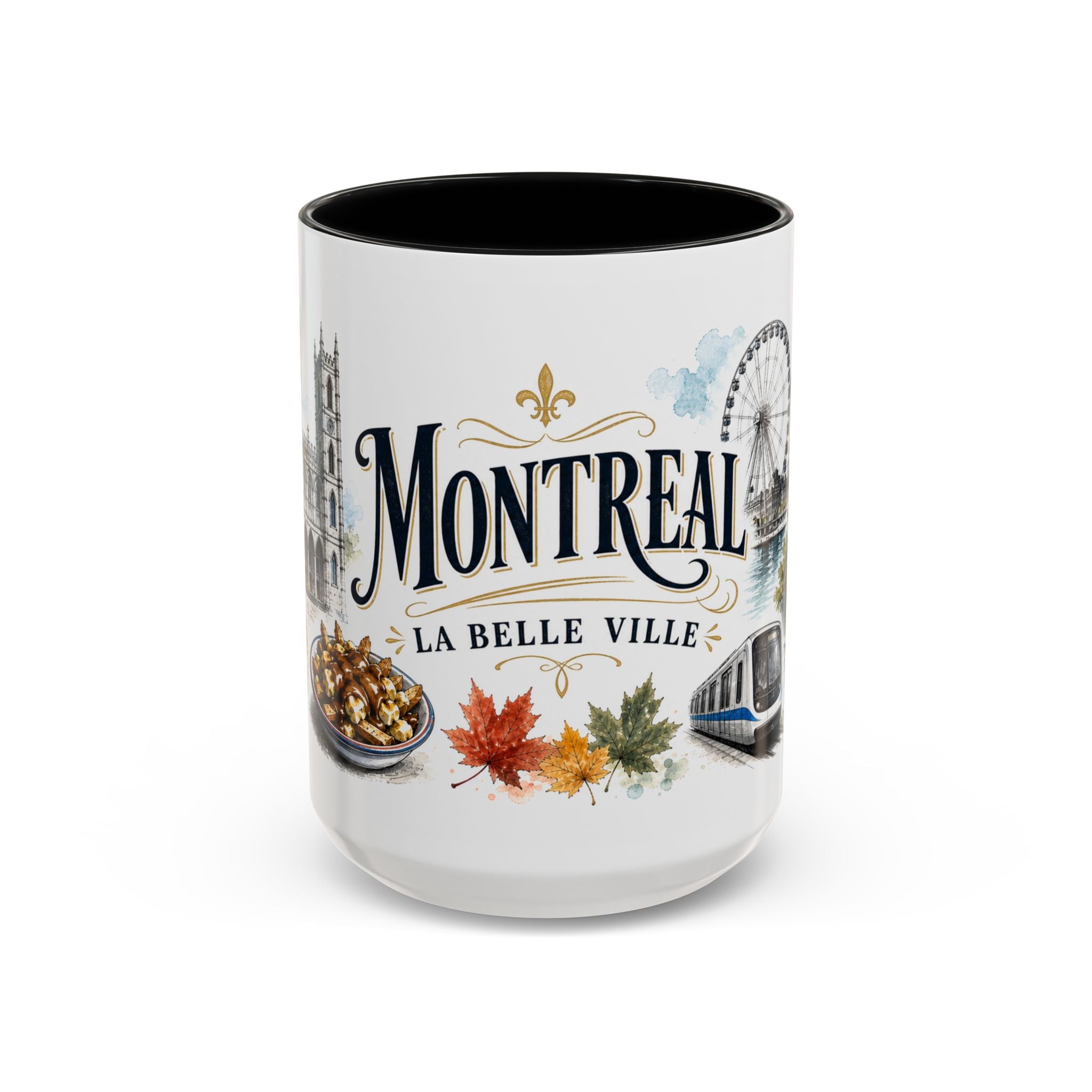 Montreal Coffee Mug | Canada Travel Souvenir | Vintage Illustrated City Gift | 11 oz 15 oz Accent Mug