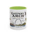 Gateway Arch National Park Coffee Mug | Missouri St. Louis Landmark Gift | Accent Color Ceramic 11oz 15oz