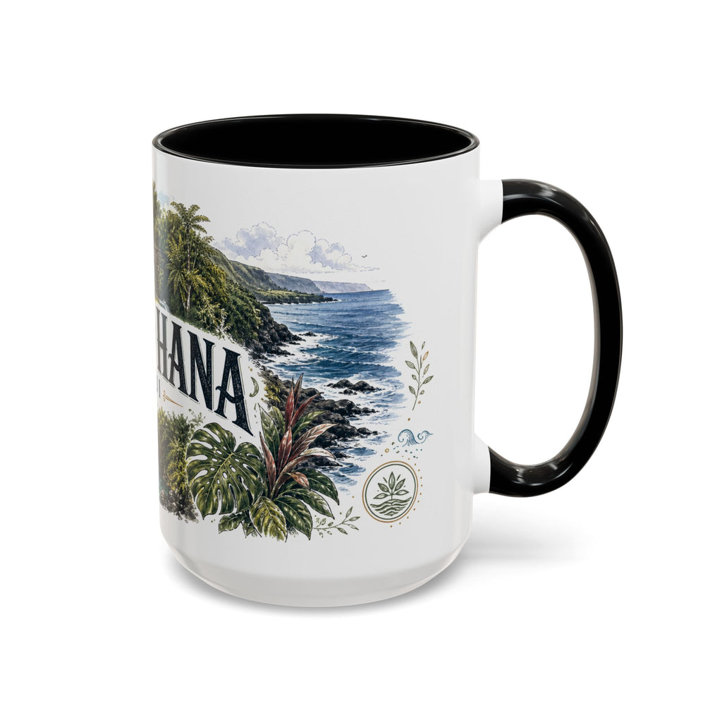 Road to Hana Mug, Maui Travel Souvenir, Bucket List Gift, Accent Ceramic Coffee Mug 11oz 15oz