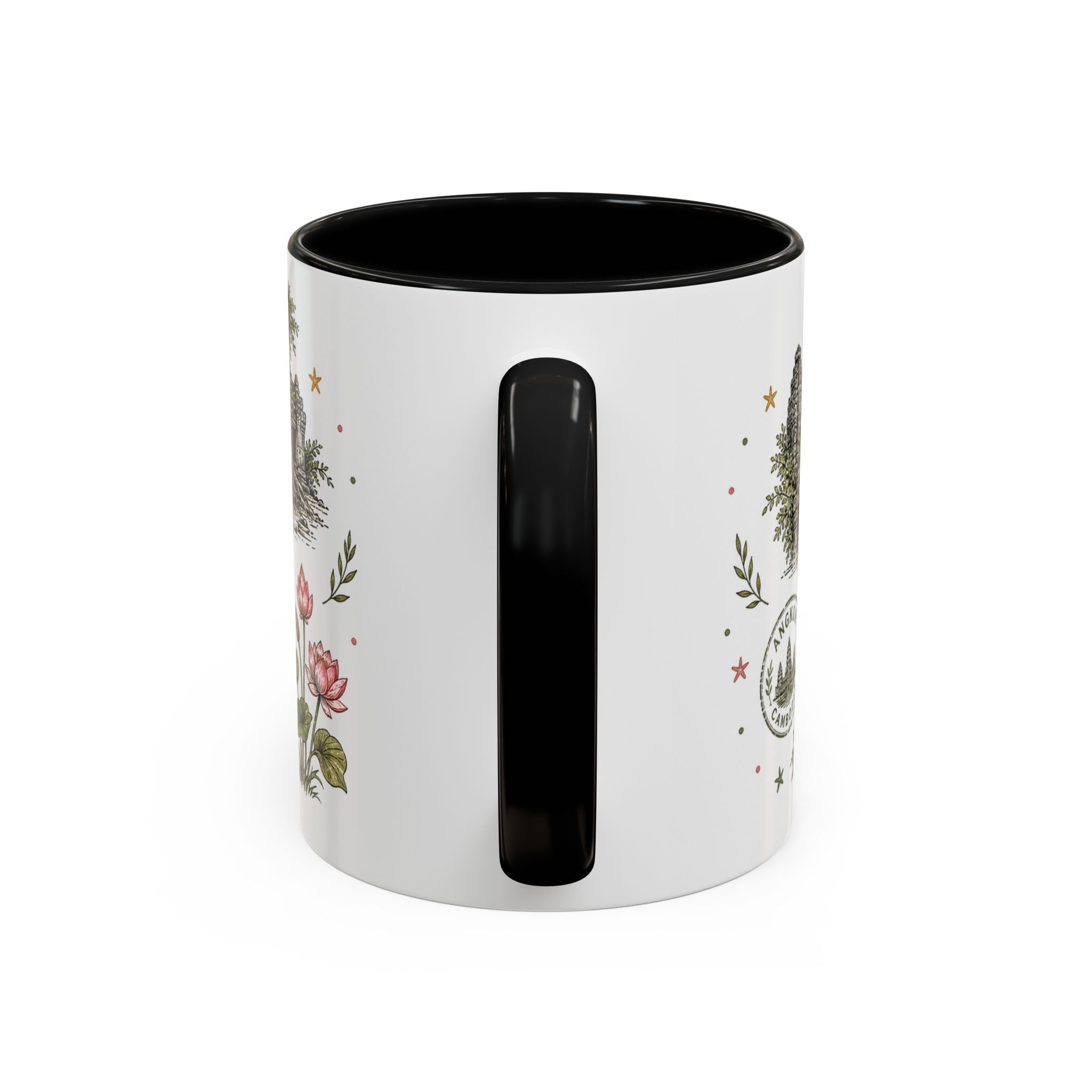 Angkor Coffee Mug | Travel Destination Souvenir Gift | Accent Color Ceramic 11oz 15oz