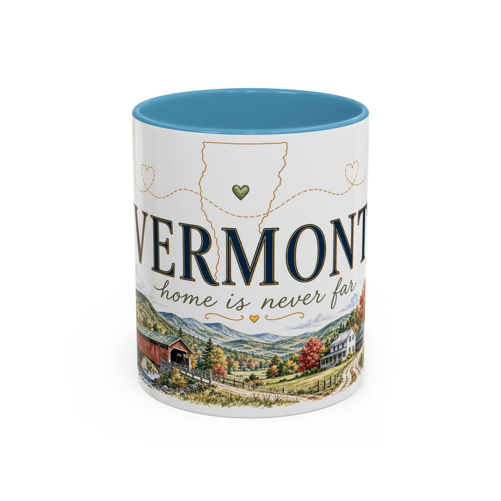 Vermont Home State Mug | Moving Away Gift | Long Distance Friendship Coffee Cup | 11oz 15oz Accent Mug