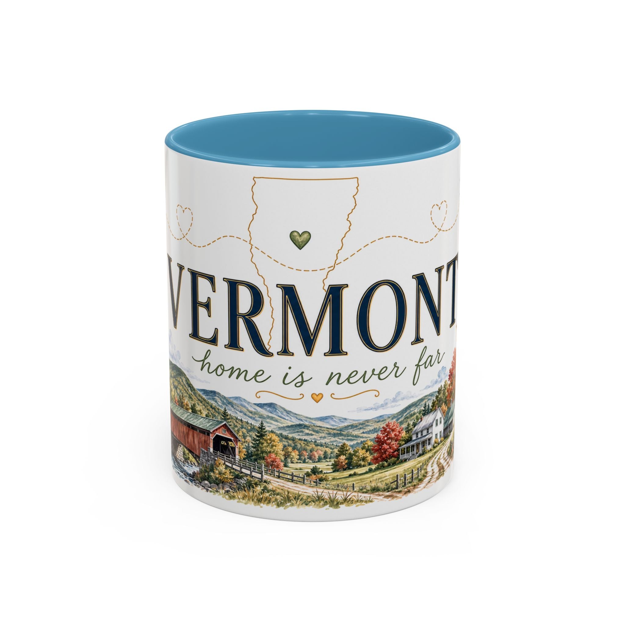 Vermont Home State Mug | Moving Away Gift | Long Distance Friendship Coffee Cup | 11oz 15oz Accent Mug