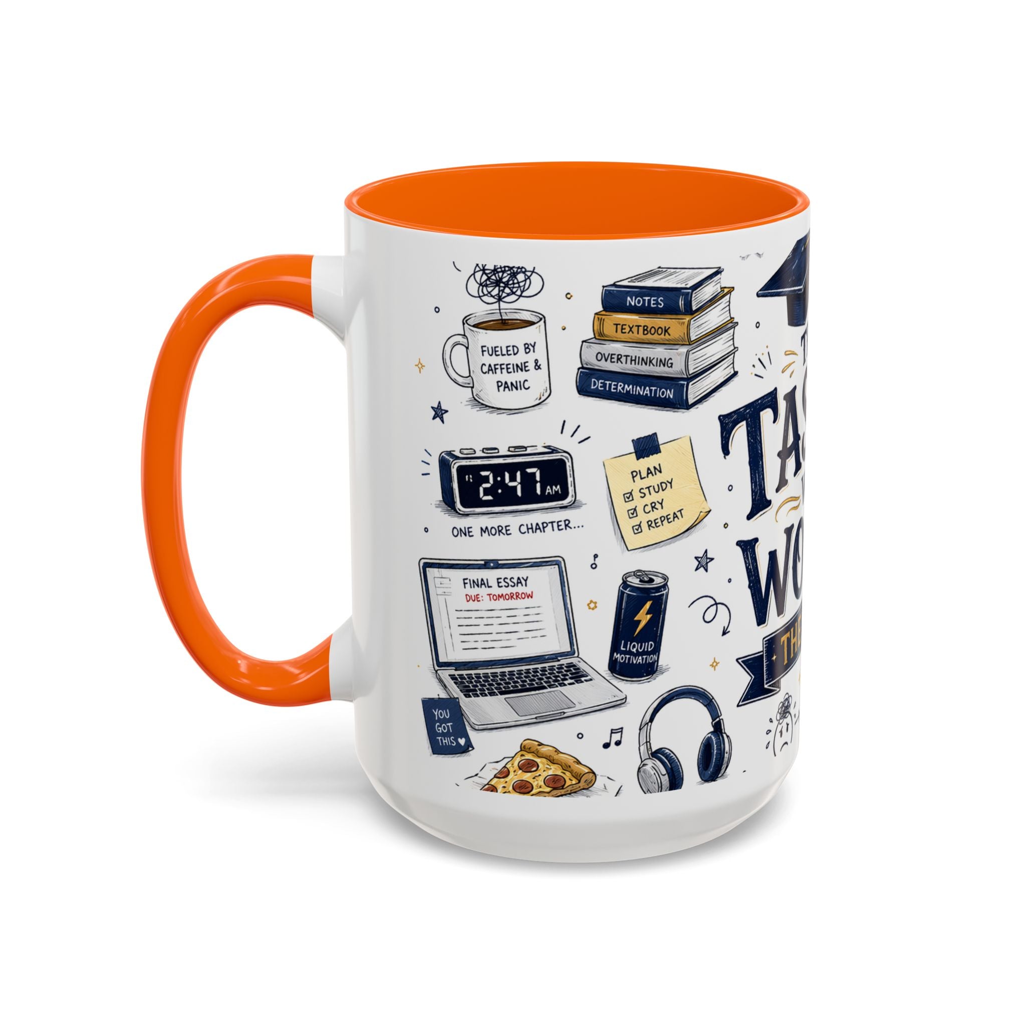 The Tassel Was Worth the Hassle Coffee Mug | Funny Graduation Gift 2026 | Accent Color Ceramic 11oz 15oz