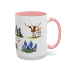 Dallas Illustrated Travel Mug | City Souvenir Accent Coffee Mug | 11oz 15oz Ceramic Cup