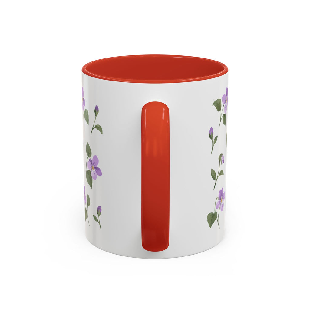 New Jersey Violet Mug, State Flower Floral Coffee Cup, 11oz Botanical Gift