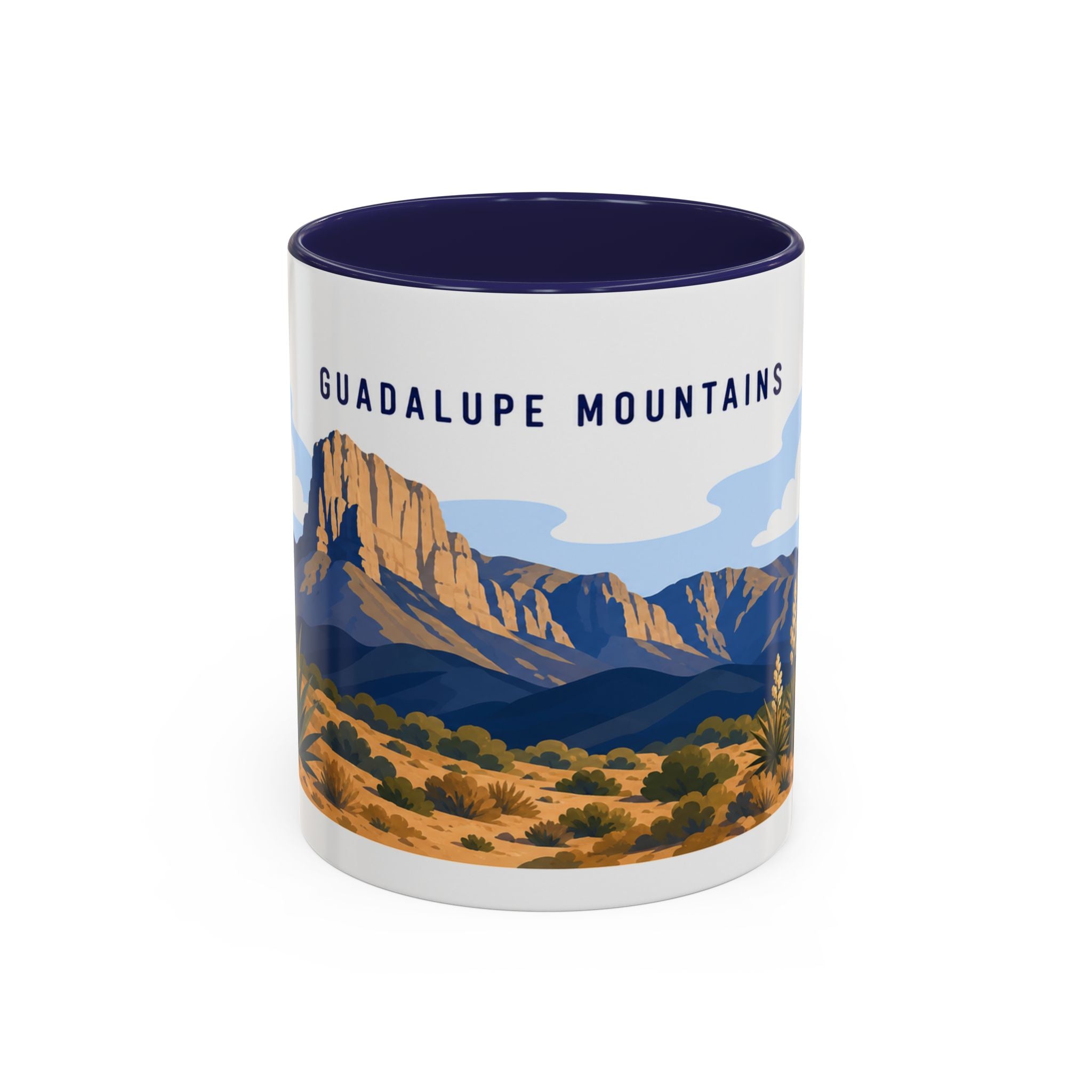 Guadalupe Mountains National Park Coffee Mug | Solid Color Block Park Souvenir | 11oz 15oz Accent Mug