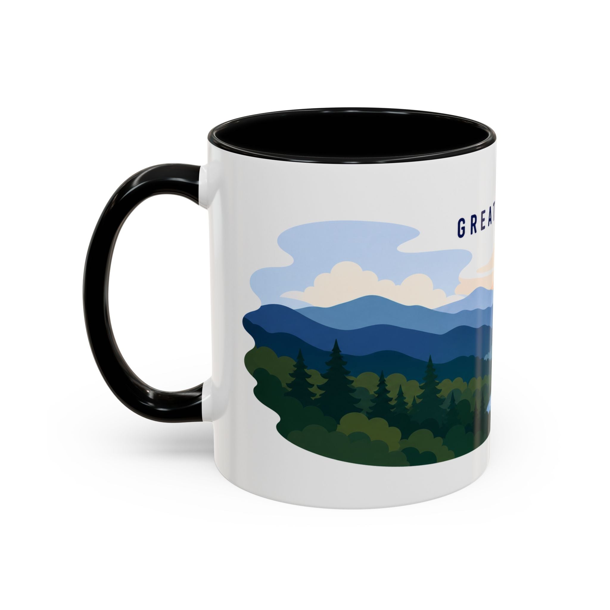 Great Smoky Mountains National Park Coffee Mug | Solid Color Block Park Souvenir | 11oz 15oz Accent Mug