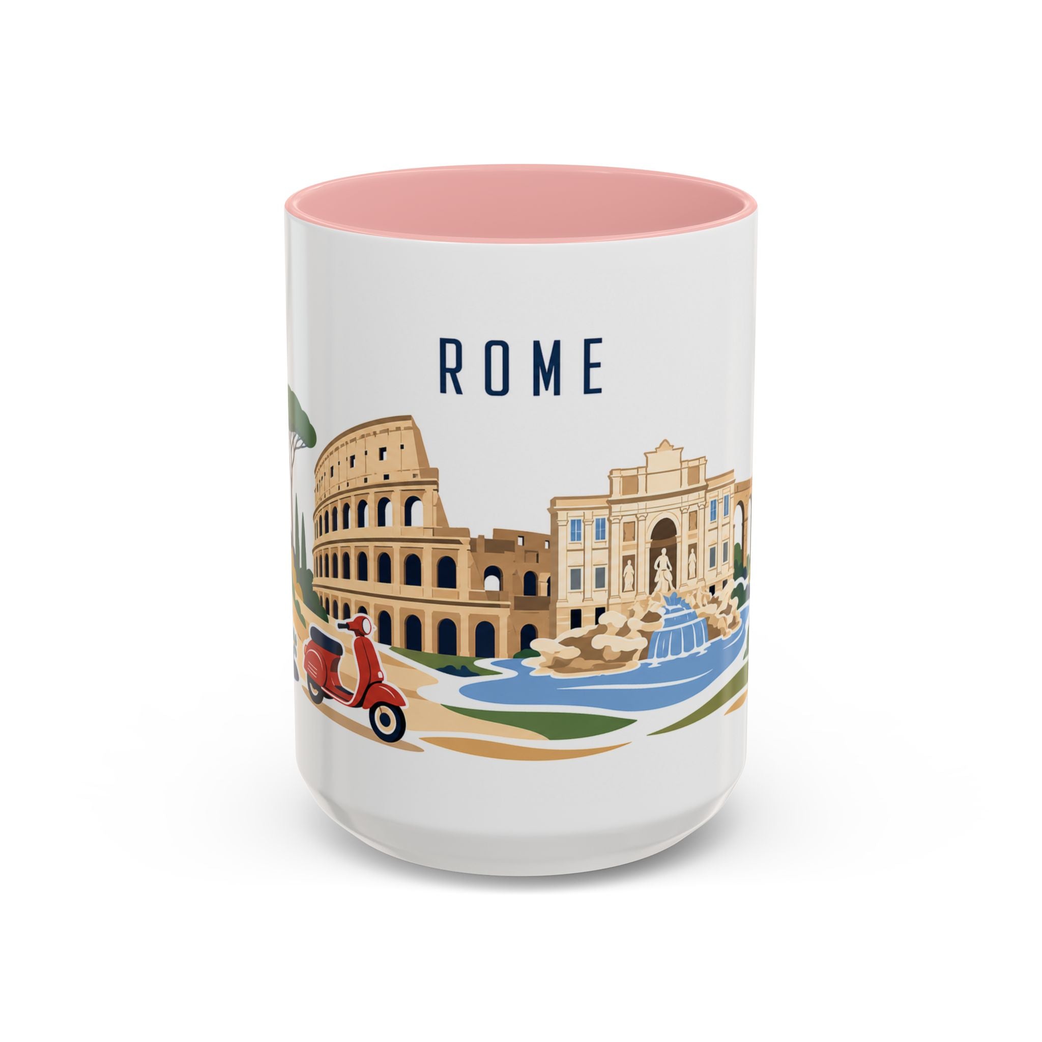 Rome Coffee Mug | Italy Travel Souvenir | Porcelain Decal City Gift | 11oz 15oz Accent Mug