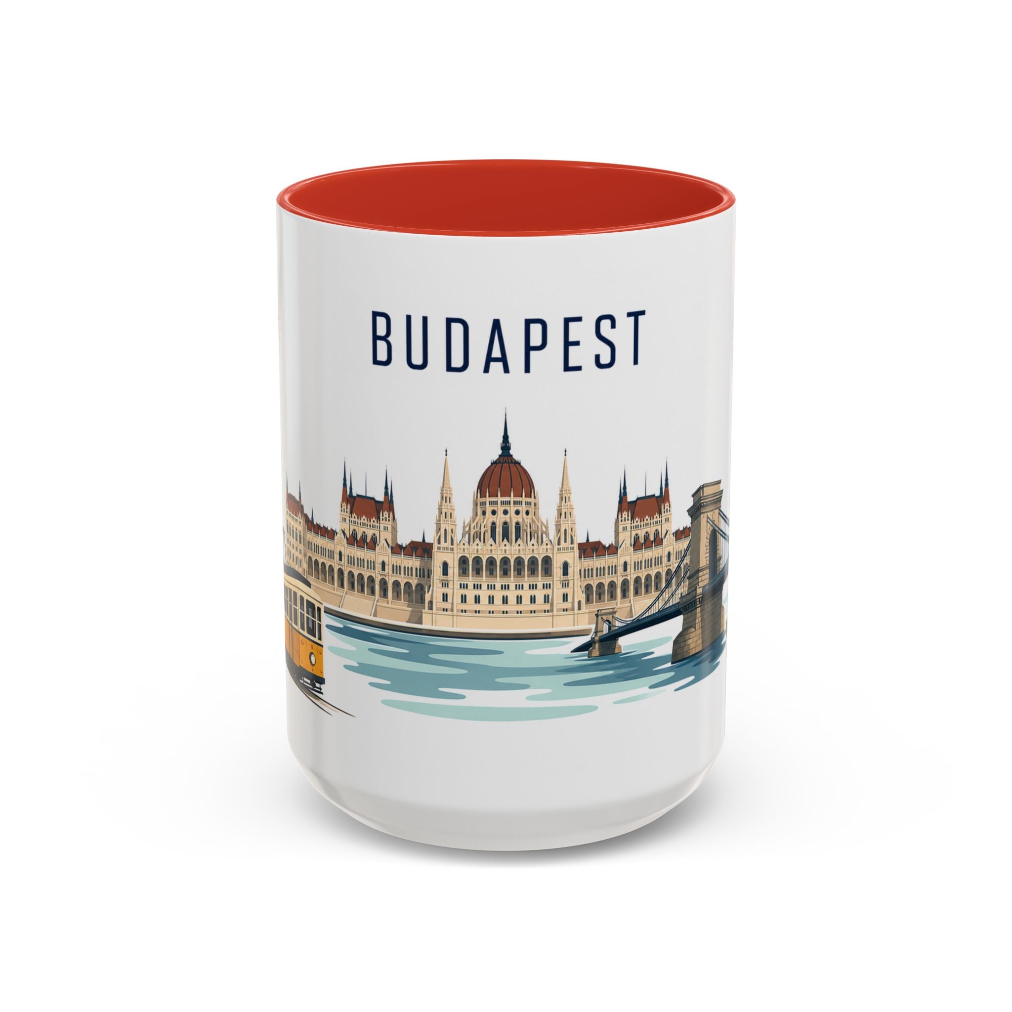 Budapest Coffee Mug | Hungary Travel Souvenir | Porcelain Decal City Gift | 11oz 15oz Accent Mug