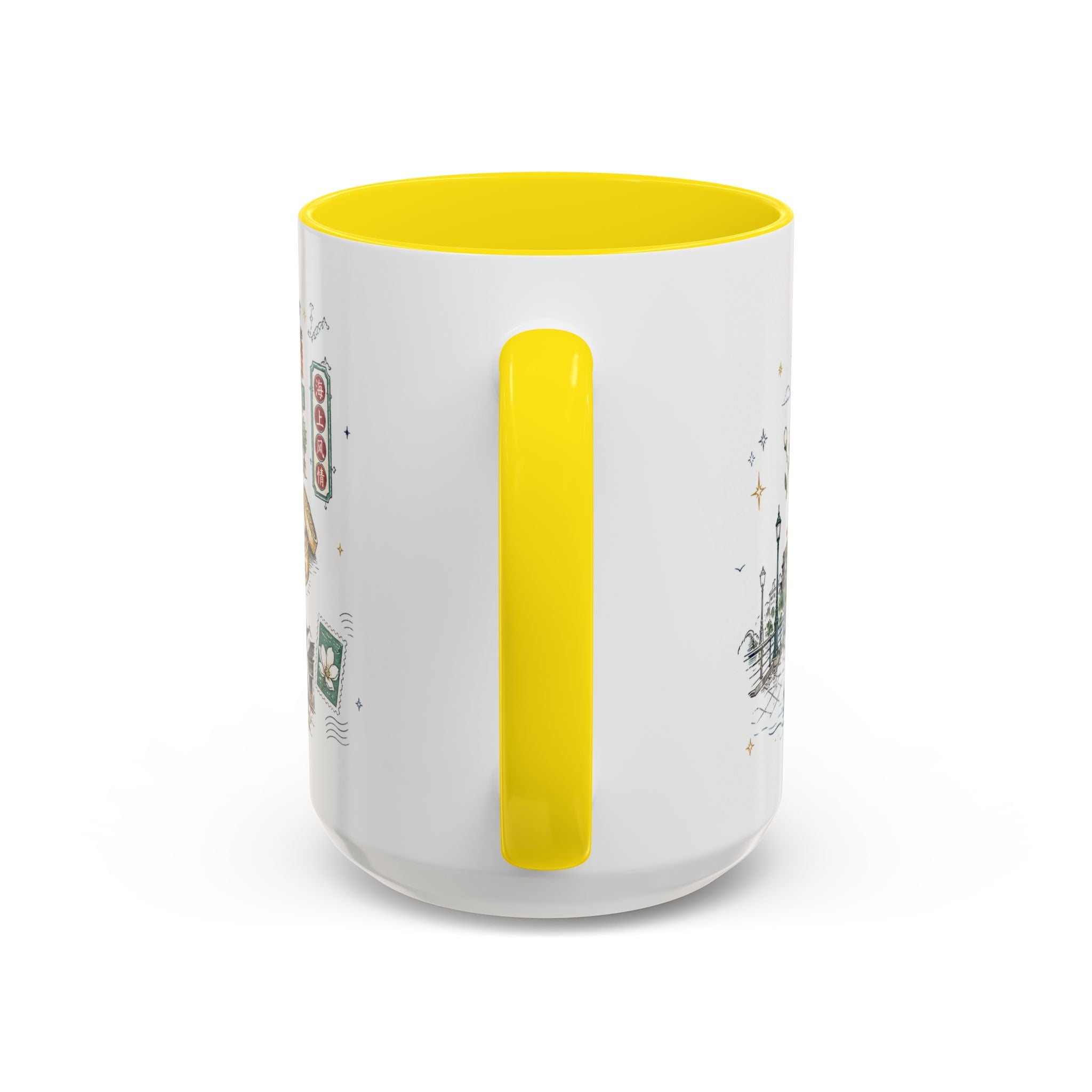 Shanghai Coffee Mug | China Souvenir Travel Gift | Accent Color Ceramic 11oz 15oz
