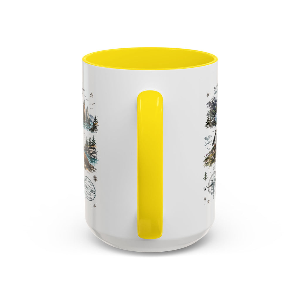 Kenai Fjords National Park Coffee Mug | Alaska Coastal Wildlife Hiking Gift | Accent Color Ceramic 11oz 15oz
