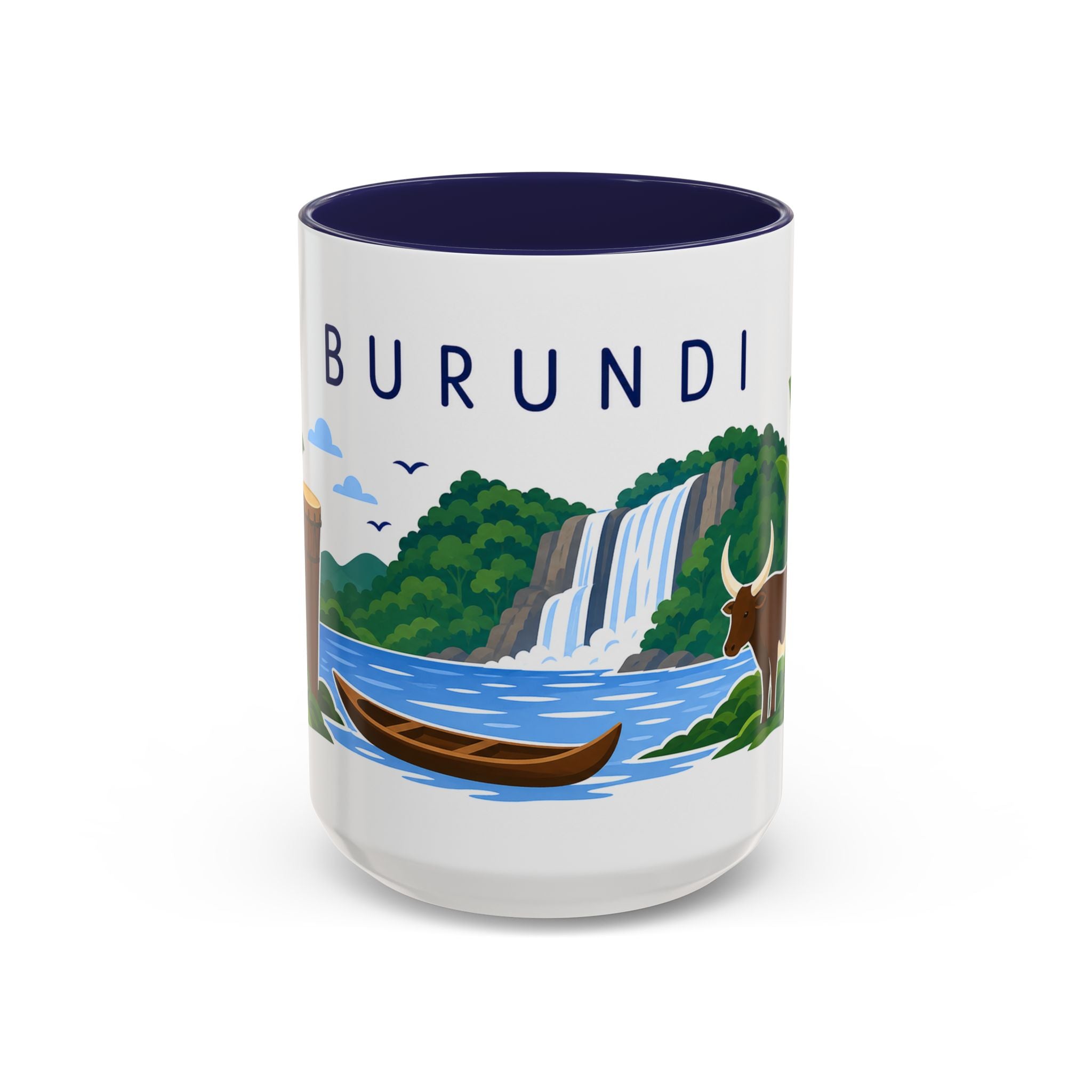 Burundi Coffee Mug | Travel Souvenir Accent Mug | Country Gift Ceramic Cup 11oz 15oz