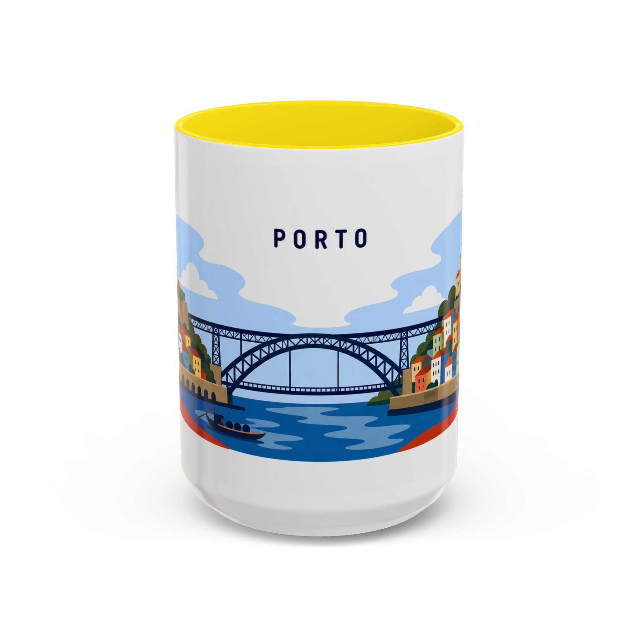 Porto Coffee Mug | Travel Destination Souvenir Gift | Accent Color Ceramic 11oz 15oz