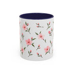 Delaware Peach Blossom Mug, State Flower Floral Coffee Cup, 11oz Botanical Gift