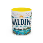 Maldives Coffee Mug | Travel Destination Souvenir Gift | Accent Color Ceramic 11oz 15oz
