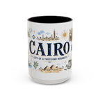 Cairo Coffee Mug | Egypt Souvenir Travel Gift | Accent Color Ceramic 11oz 15oz