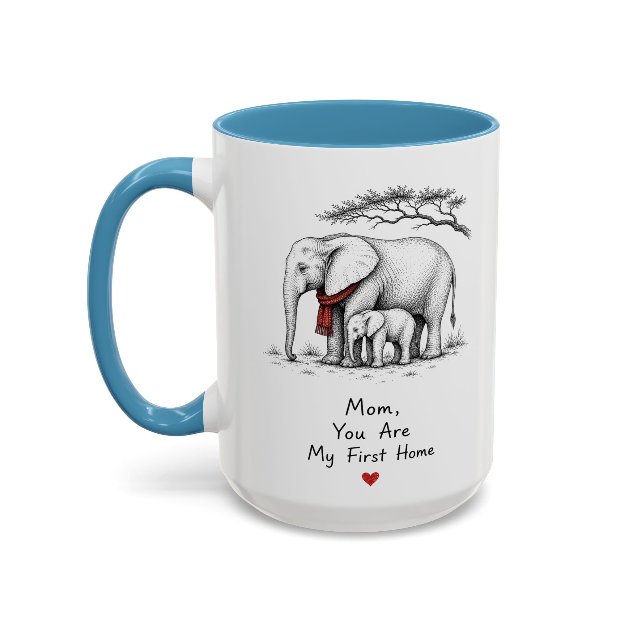 Elephant Mom Coffee Mug | First Home Forever Heart | Mother's Day Gift