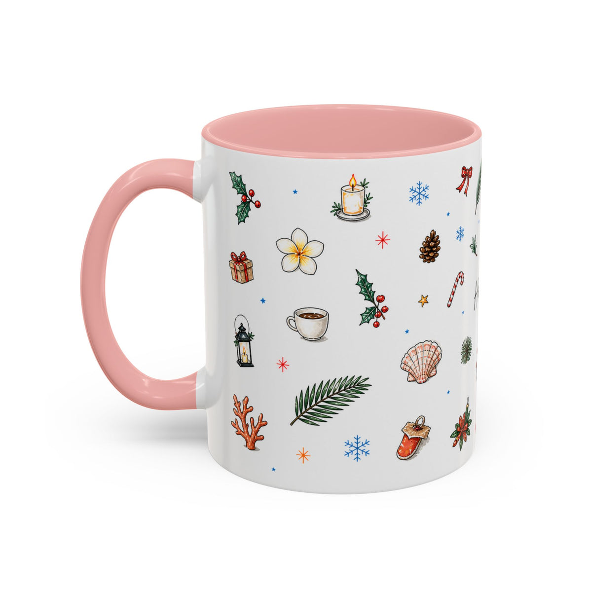 Honolulu Christmas Mug | Watercolor City Souvenir | Ceramic Coffee Cup (11oz 15oz)