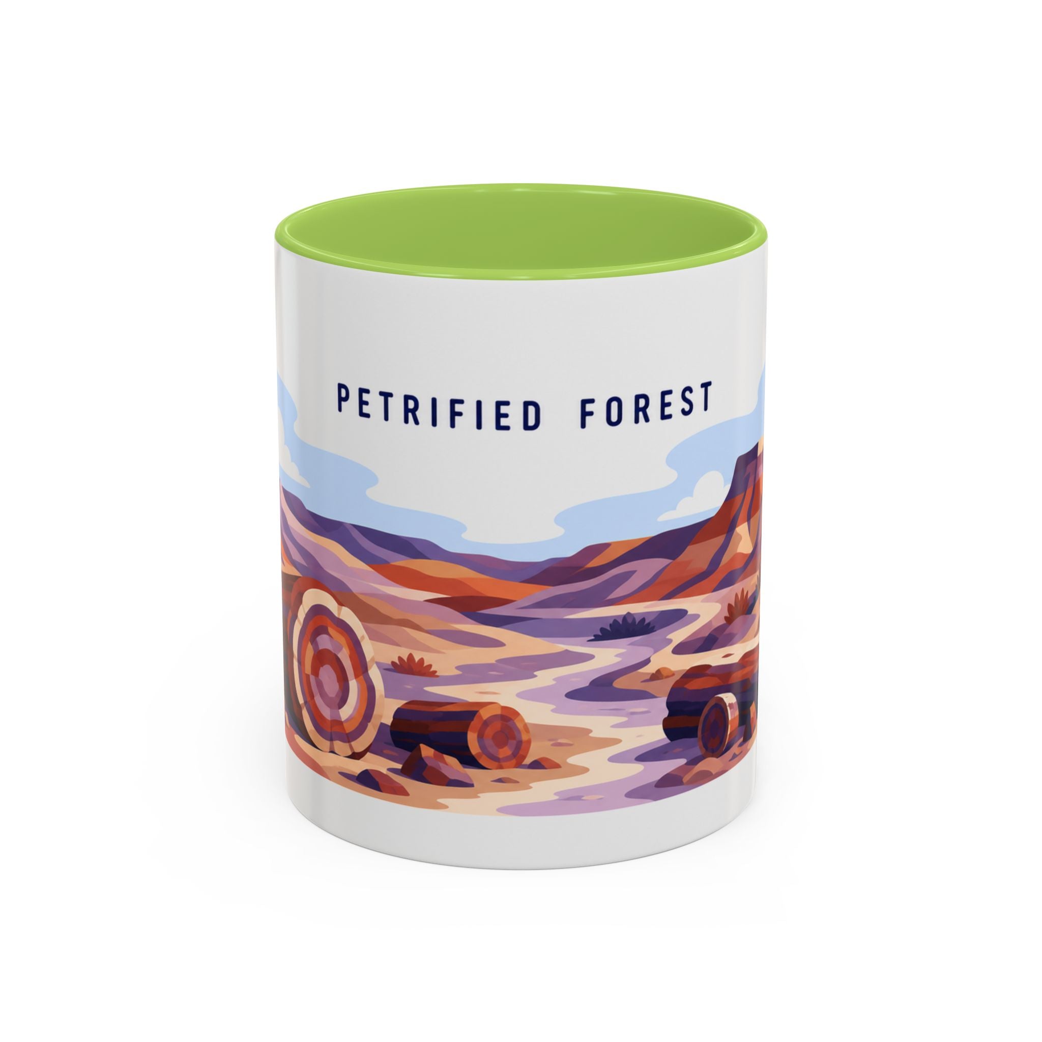 Petrified Forest National Park Coffee Mug | Solid Color Block Park Souvenir | 11oz 15oz Accent Mug