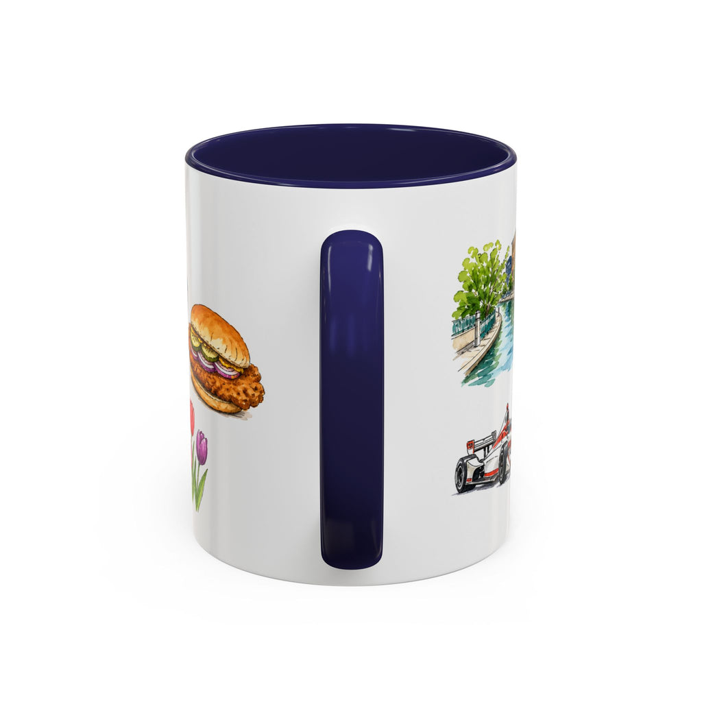 Indianapolis Illustrated Travel Mug | City Souvenir Accent Coffee Mug | 11oz 15oz Ceramic Cup