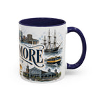 Baltimore Coffee Mug | United States Travel Souvenir | Vintage Illustrated City Gift | 11 oz 15 oz Accent Mug