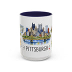 Pittsburgh Illustrated Travel Mug | City Souvenir Accent Coffee Mug | 11oz 15oz Ceramic Cup